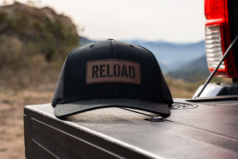 RELOAD Black Leather Patch Hat