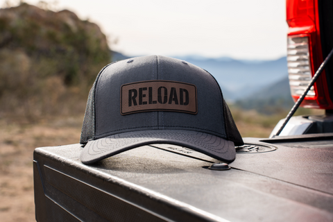 RELOAD Charcoal Leather Patch Hat